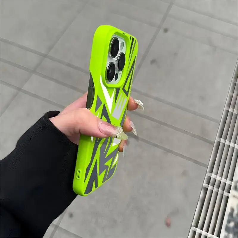 Geometric Borderless iPhone Case - Trendy Shockproof TPU Cover