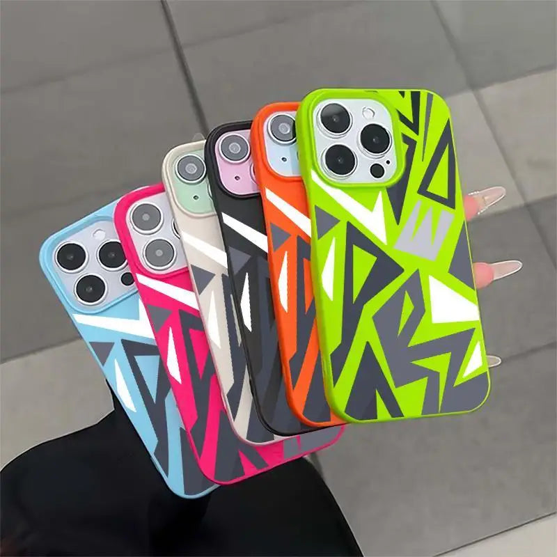 Geometric Borderless iPhone Case - Trendy Shockproof TPU Cover