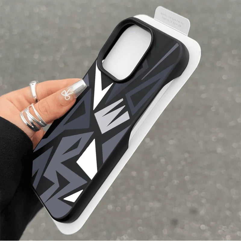 Geometric Borderless iPhone Case - Trendy Shockproof TPU Cover