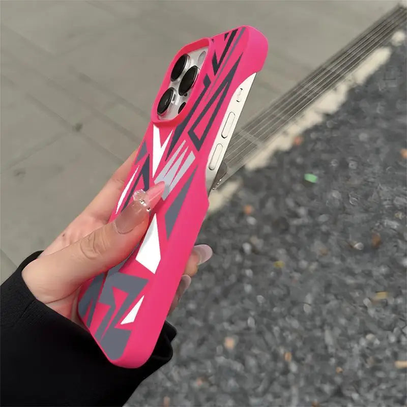 Geometric Borderless iPhone Case - Trendy Shockproof TPU Cover